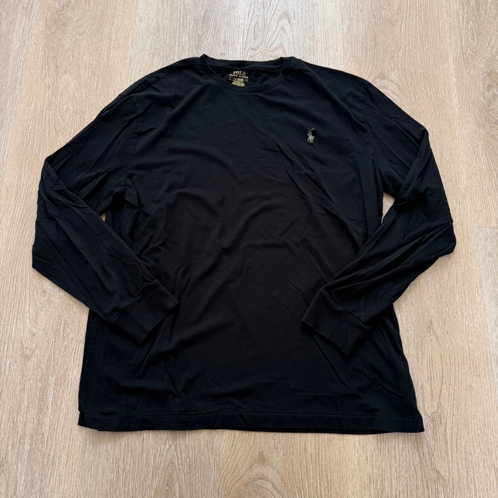 Polo Ralph‎ Lauren Classic Fit Long Sleeve T-Shirt Mens Large Black Pony Logo - Picture 2 of 8